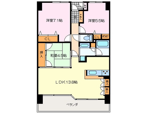 松阪駅 徒歩5分 9階の物件間取画像